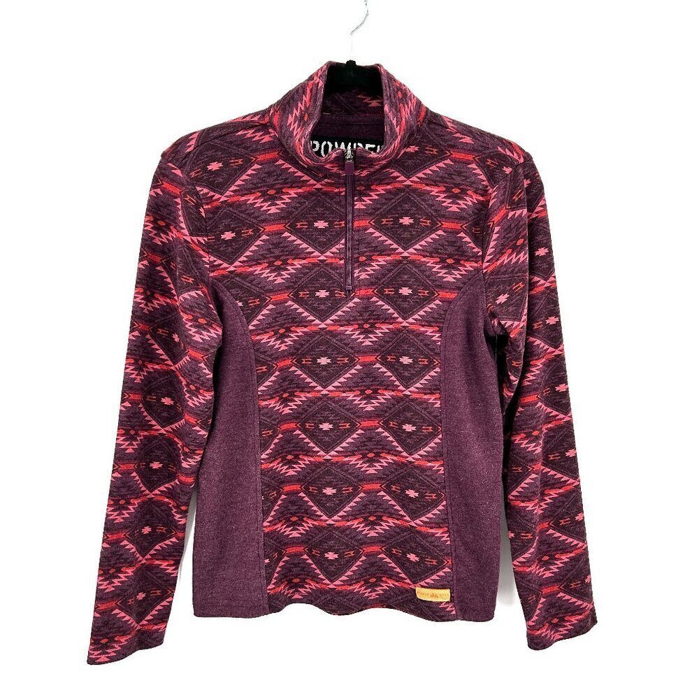 POWDER RIVER OUTFITTERS Purple Pink Aztec Print Long Sleeve Pullover Top Large